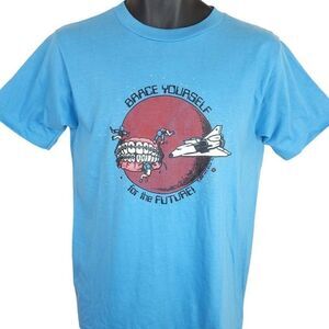 Brace Yourself T Shirt Vintage 80s Space Shuttle Astronaut Made In USA Mens